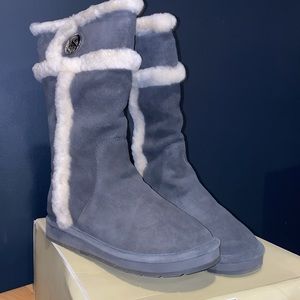 NIB MK Michael Kors WINTER TALL BOOT II charcoal suede size 10